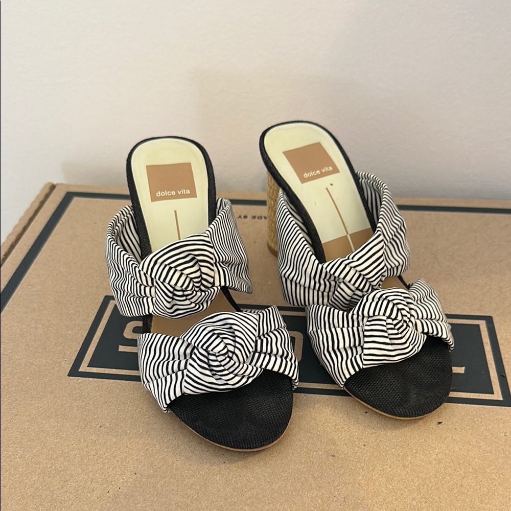 Dolce Vita Black and White Mules